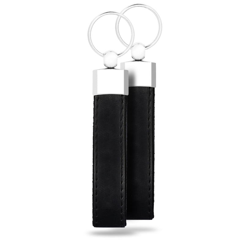 Leather Personalized Keychains - Custom Leather Key Chains, Engraved Elegant Keyrings with Sturdy Rings for Keys