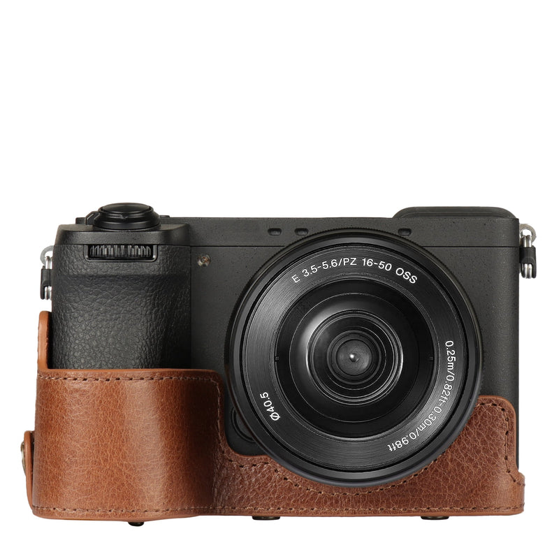 MegaGear Sony Alpha A6700 (16-50mm) Stylish and Protective Top Grain Leather Camera Case