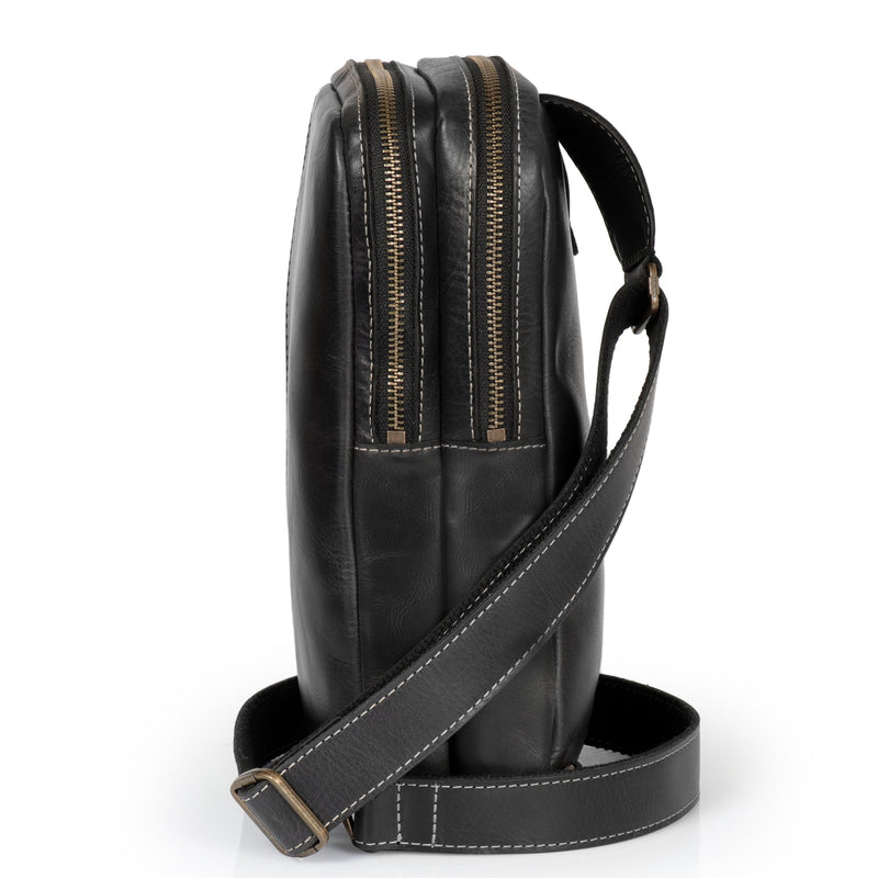 Londo Top Grain Leather Crossbody Bag with Adjustable Shoulder Strap, Leather Sling Bag, Unisex, Leather Utility Bag