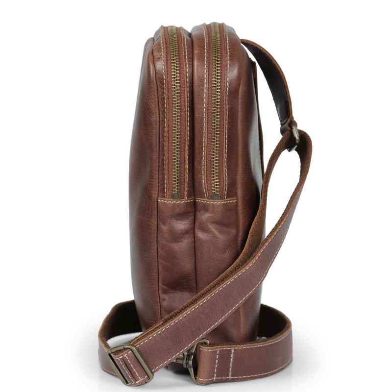 Londo Top Grain Leather Crossbody Bag with Adjustable Shoulder Strap, Leather Sling Bag, Unisex, Leather Utility Bag