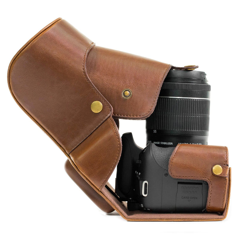 MegaGear Canon EOS Rebel T6s, 8000D, EOS 760D (18-55 mm) Ever Ready Leather Camera Case and Strap