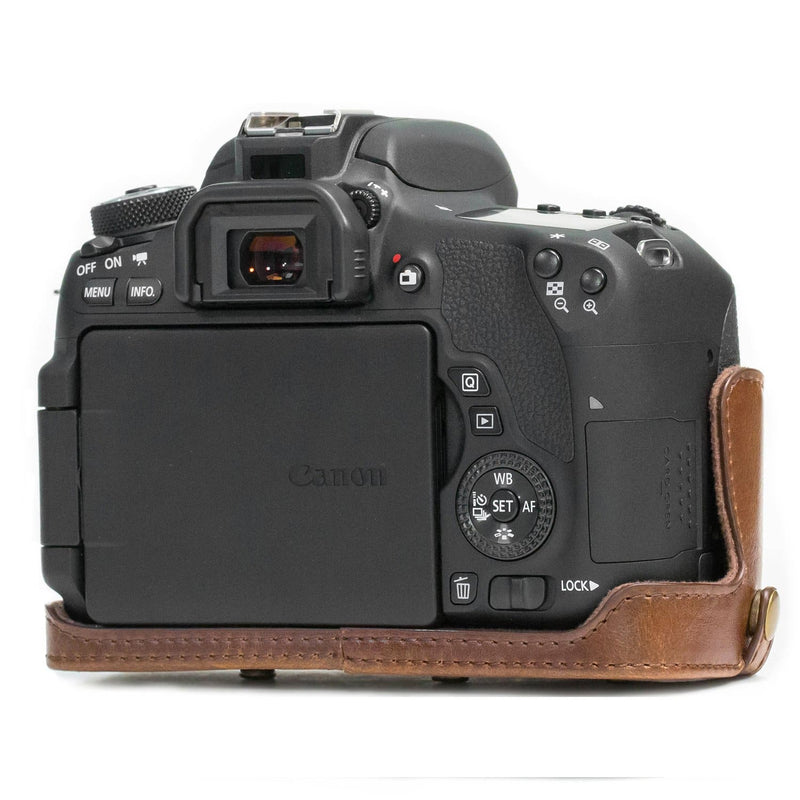 MegaGear Canon EOS Rebel T6s, 8000D, EOS 760D (18-55 mm) Ever Ready Leather Camera Case and Strap