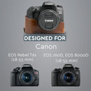 MegaGear Canon EOS Rebel T6s, 8000D, EOS 760D (18-55 mm) Ever Ready Leather Camera Case and Strap