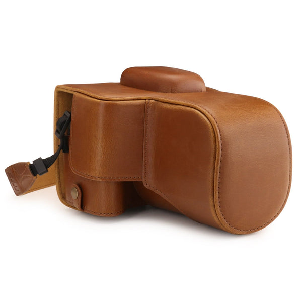 MegaGear Canon EOS Rebel T7 (18-55mm), 2000D (18-55mm) Ever Ready Leather Camera Case and Strap