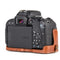 MegaGear Canon EOS Rebel T7i, Kiss X9i, 77D, 9000D, EOS 800D (18-55mm) Ever Ready Top Grain Leather Camera Case and Strap