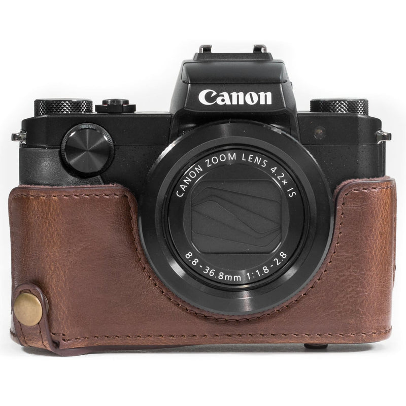 MegaGear Canon PowerShot G5 X Ever Ready Leather Camera Case and Strap, with Battery Access