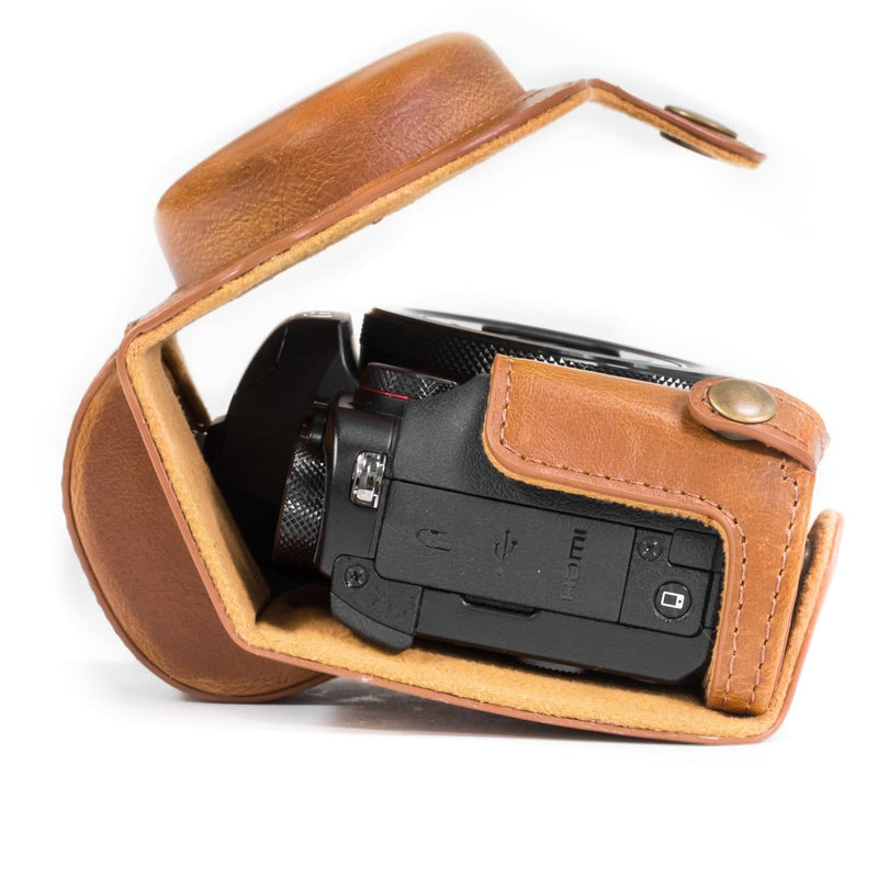 MegaGear Canon PowerShot G5 X Ever Ready Leather Camera Case and Strap, with Battery Access