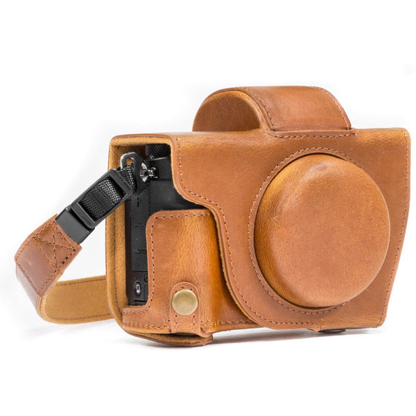 MegaGear Canon PowerShot G5 X Ever Ready Leather Camera Case and Strap, with Battery Access