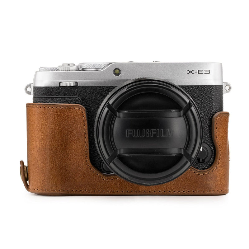 MegaGear Fujifilm X-E3 Ever Ready Top Grain Leather Camera Half Case and Strap