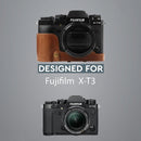 MegaGear Fujifilm X-T3 (XF23mm, XF56mm & 18-55mm Lenses) Ever Ready Top Grain Leather Camera Case and Strap