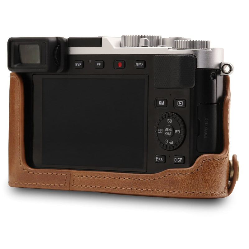 MegaGear Leica D-Lux 7 Ever Ready Top Grain Leather Camera Half Case and Strap