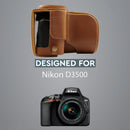 MegaGear Nikon D3500 Ever Ready Leather Camera Case and Strap