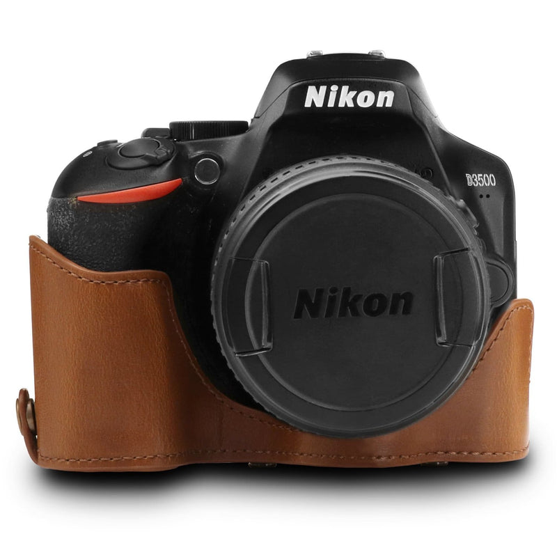 MegaGear Nikon D3500 Ever Ready Leather Camera Case and Strap