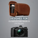 MegaGear Olympus OM-D E-M5 Mark III (14-150mm) Ever Ready Top Grain Leather Camare Case and Strap