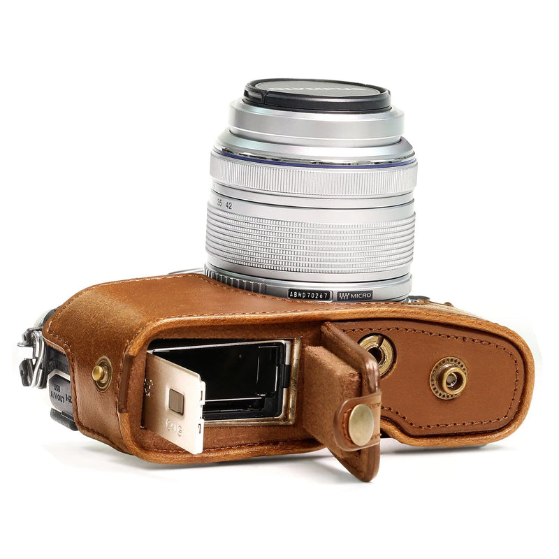 MegaGear Olympus PEN E-PL8 Ever Ready Leather Camera Case and Strap