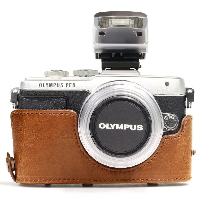 MegaGear Olympus PEN E-PL8 Ever Ready Leather Camera Case and Strap