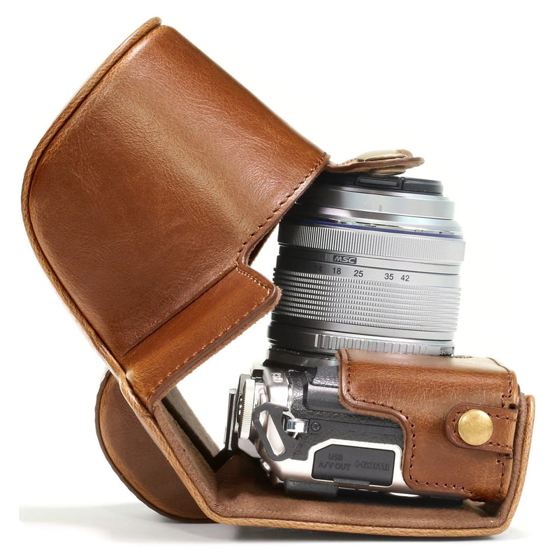 MegaGear Olympus PEN E PL8 Ever Ready Leather Camera Case and Strap MegaGear Store