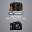 MegaGear Panasonic Lumix DC-FZ80, DC-FZ82 Ever Ready Leather Camera Case and Strap