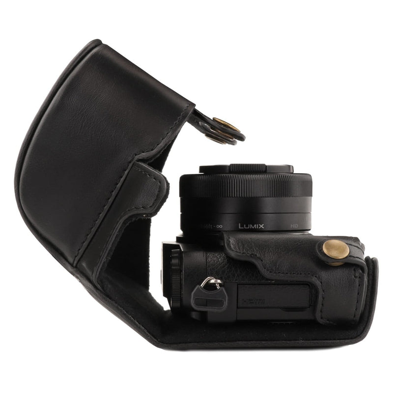 MegaGear Panasonic Lumix DC-GX950, DC-GF10, DC-GX900 (12-32mm) Ever Ready Leather Camera Case and Strap