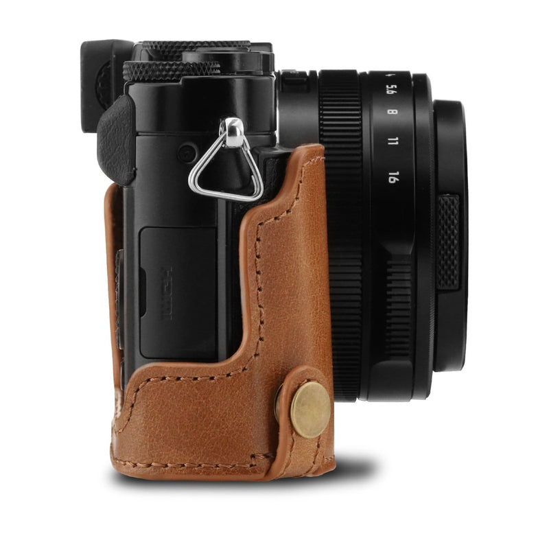 MegaGear Panasonic Lumix DC-LX100 II Ever Ready Top Grain Leather Camera Case and Strap