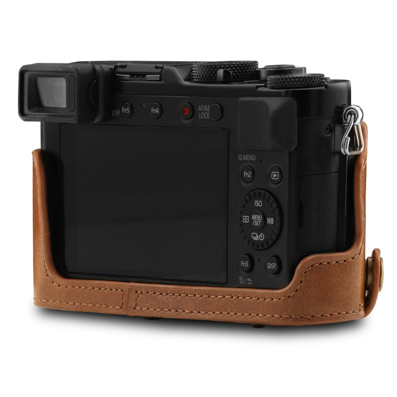 MegaGear Panasonic Lumix DC-LX100 II Ever Ready Top Grain Leather Camera Case and Strap