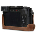 MegaGear Panasonic Lumix DC-LX100 II Ever Ready Top Grain Leather Camera Half Case and Strap