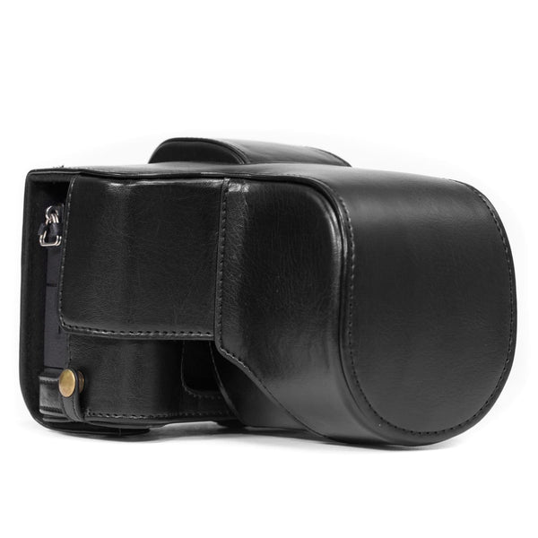 MegaGear Panasonic Lumix DMC-G85, G8, G80, G81 (12-60mm) Ever Ready Leather Camera Case and Strap