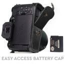 MegaGear Panasonic Lumix DMC-G85, G8, G80, G81 (12-60mm) Ever Ready Leather Camera Case and Strap