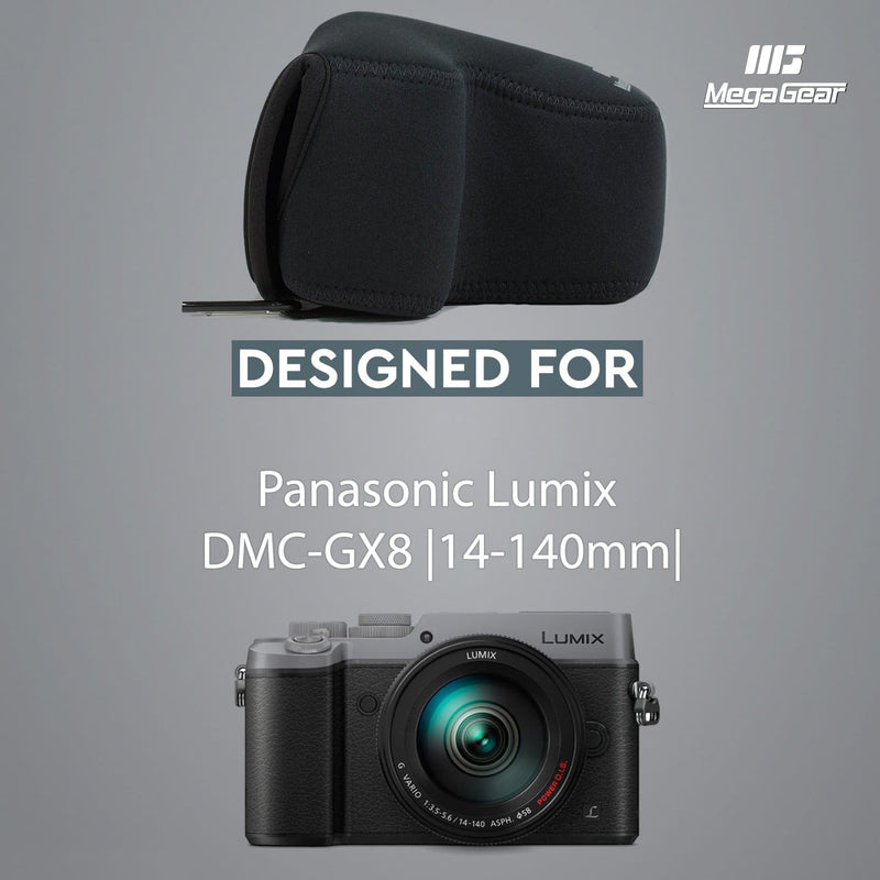 MegaGear Panasonic Lumix DMC-GX8 (14-140mm) Ultra Light Neoprene Camera Case, with Carabiner