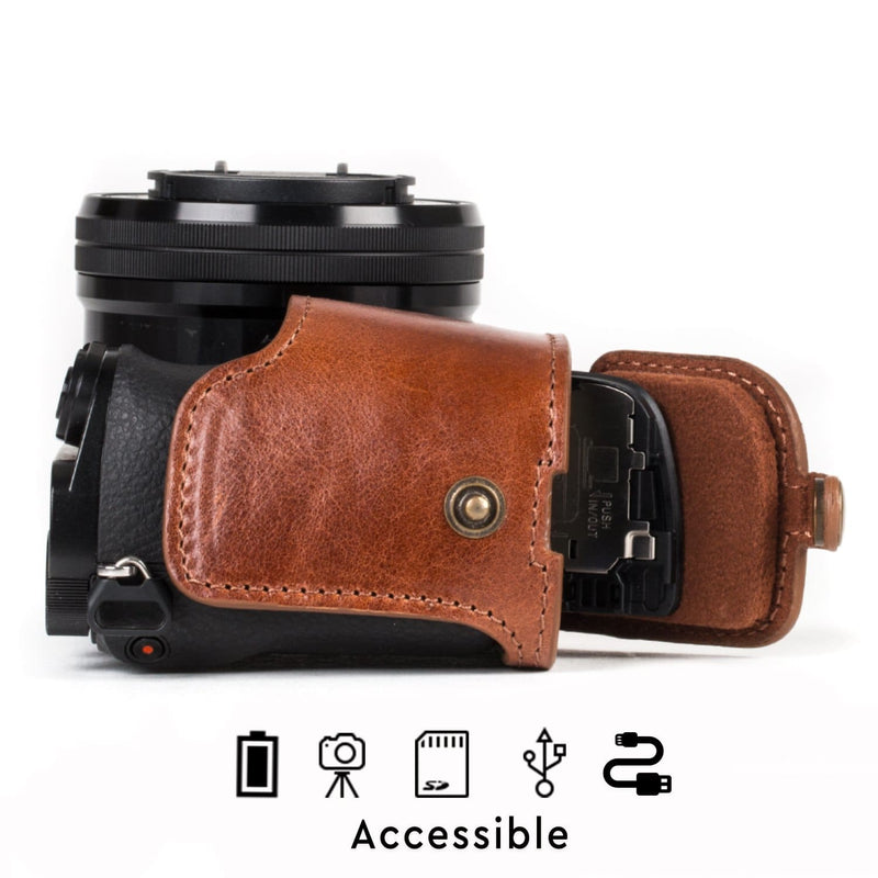 MegaGear Sony Alpha A6500 (16-50 mm) Ever Ready Top Grain Leather Camera Case and Strap