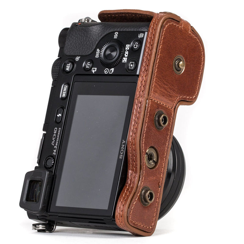 MegaGear Sony Alpha A6500 (16-50 mm) Ever Ready Top Grain Leather Camera Case and Strap