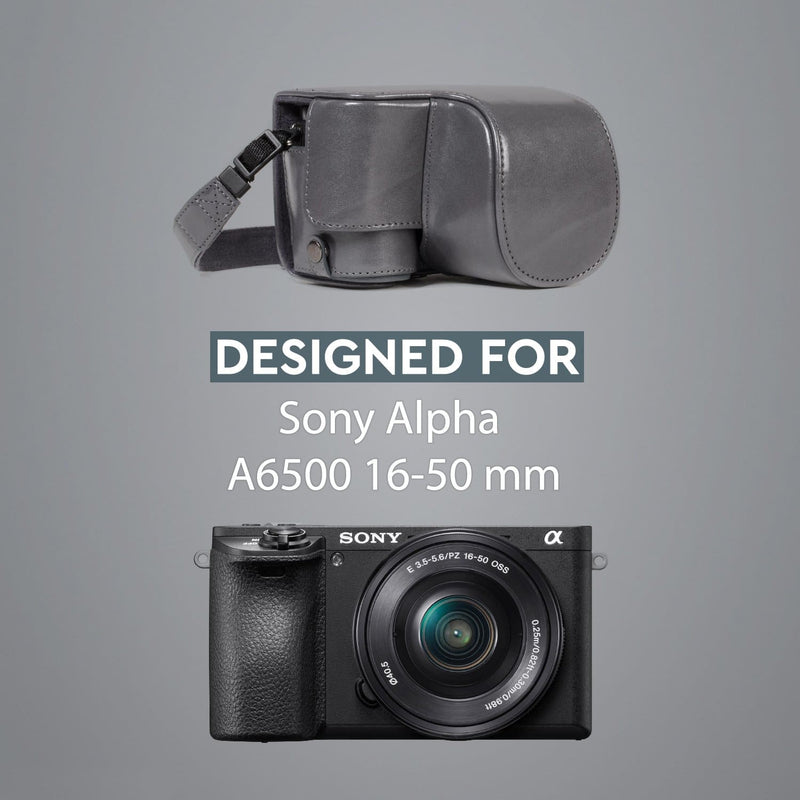 MegaGear Sony Alpha A6500 (16-50 mm) Ever Ready Leather Camera Case and Strap