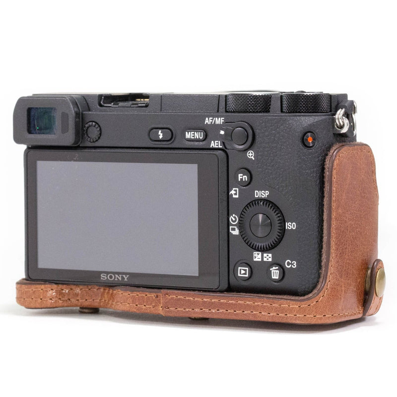 MegaGear Sony Alpha A6500 (up to 16-70mm) Ever Ready Top Grain Leather Camera Case and Strap