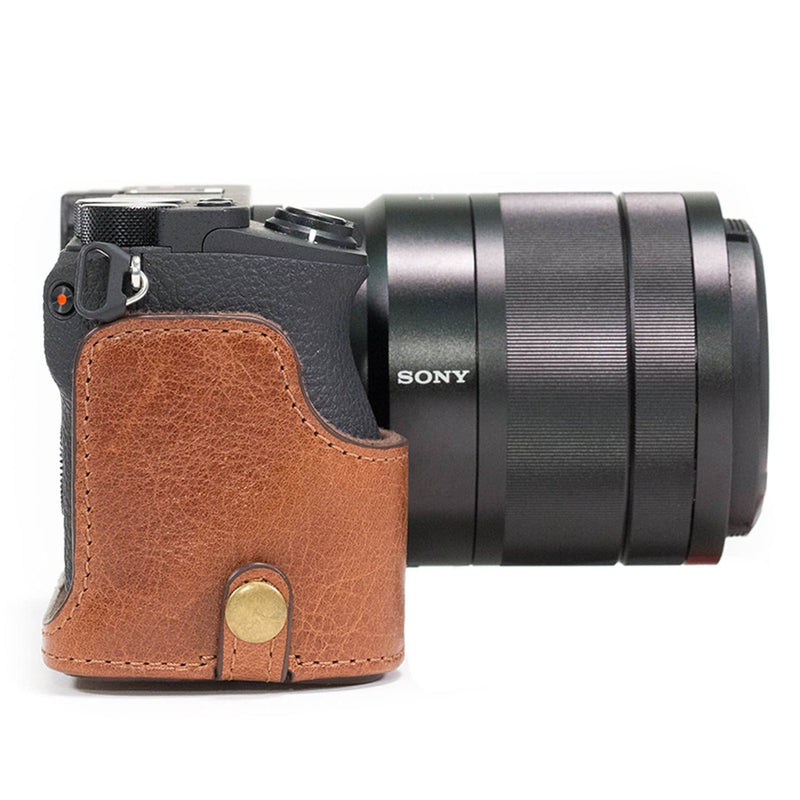 MegaGear Sony Alpha A6500 (up to 16-70mm) Ever Ready Top Grain Leather Camera Case and Strap