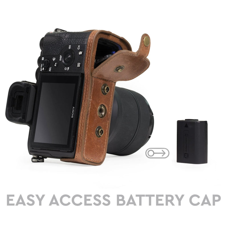 MegaGear Sony Alpha A7S II, A7R II, A7 II (28-70mm) Ever Ready Top Grain Leather Camera Case and Strap