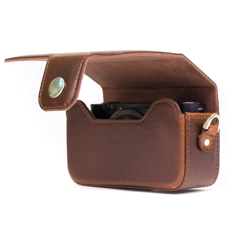 MegaGear Sony Cyber-shot DSC-HX95, DSC-HX99, DSC-HX80, DSC-HX90V, DSC-WX500 Leather Camera Case with Strap