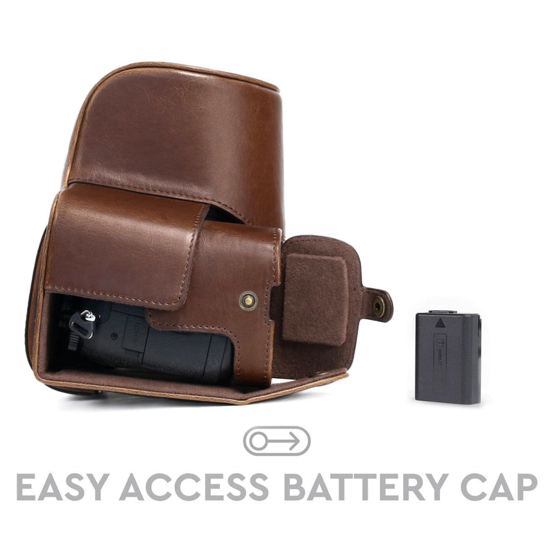 MegaGear Sony Cyber-shot DSC-RX10 IV, DSC-RX10 III Ever Ready Leather Camera Case and Strap