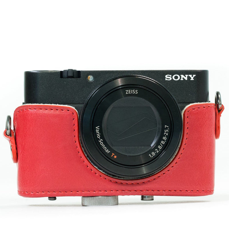 MegaGear Sony Cyber-shot DSC-RX100 VI, DSC-RX100 V, DSC-RX100 IV, DSC-RX100 III Ever Ready Leather Camera Case with Strap