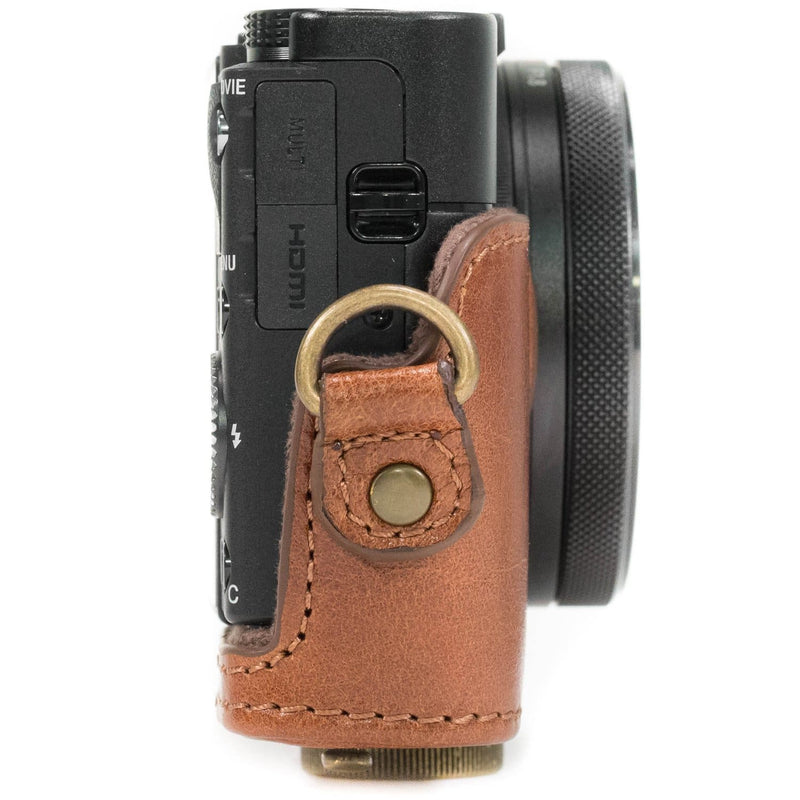 MegaGear Sony Cyber-shot DSC-RX100 VI, DSC-RX100 V, DSC-RX100 IV Ever Ready Top Grain Leather Camera Case with Strap