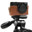 MegaGear Sony Cyber-shot DSC-RX100 VI, DSC-RX100 V, DSC-RX100 IV Ever Ready Top Grain Leather Camera Case with Strap