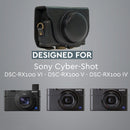 MegaGear Sony Cyber-shot DSC-RX100 VII, DSC-RX100 VI, DSC-RX100 V, DSC-RX100 IV Ever Ready Leather Camera Case with Strap