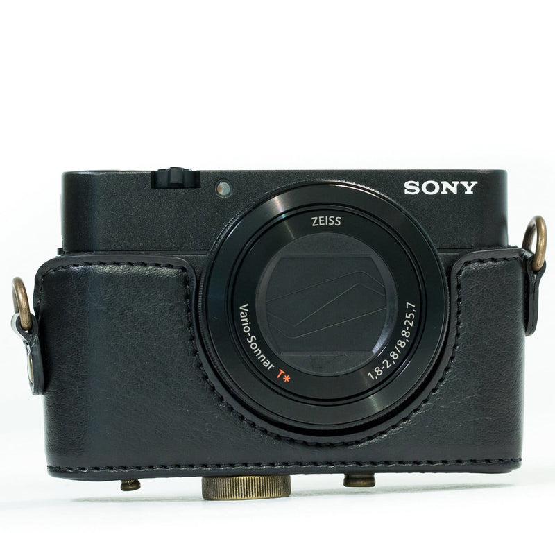 MegaGear Sony Cyber-shot DSC-RX100 VII, DSC-RX100 VI, DSC-RX100 V, DSC-RX100 IV Ever Ready Leather Camera Case with Strap