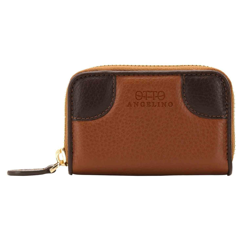 Otto Angelino Top Grain Leather Coin and Credit Card Wallet, RFID Blocking, Unisex