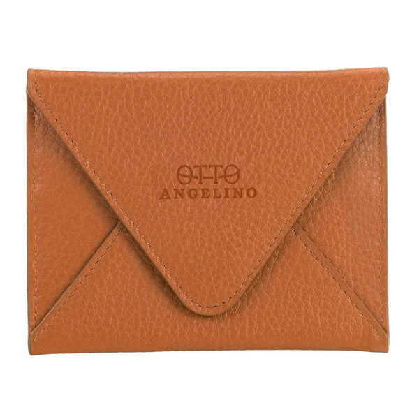 Otto Angelino Top Grain Leather Credit Card Holder and Travel Wallet Envelope with Magnetic Clasp, Credit Card Holder with Multiple Slots