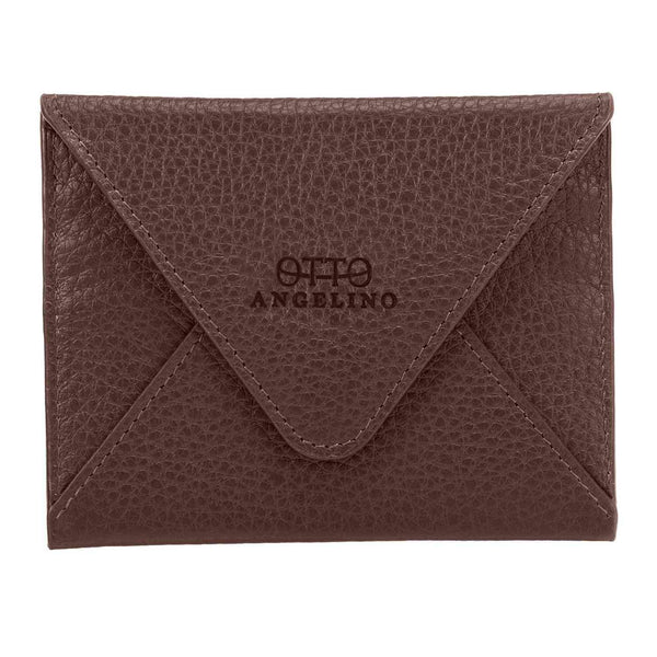 Otto Angelino Top Grain Leather Credit Card Holder and Travel Wallet Envelope with Magnetic Clasp, Credit Card Holder with Multiple Slots