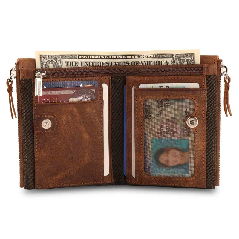 Otto Angelino Top Grain Leather Multipurpose Bifold Wallet, RFID Blocking, Unisex