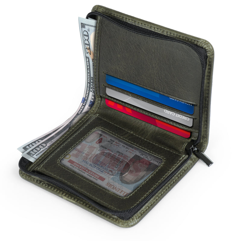 Fioretta Italian Genuine Leather Wallet For Women Credit Card Organizer Zip  Around - White