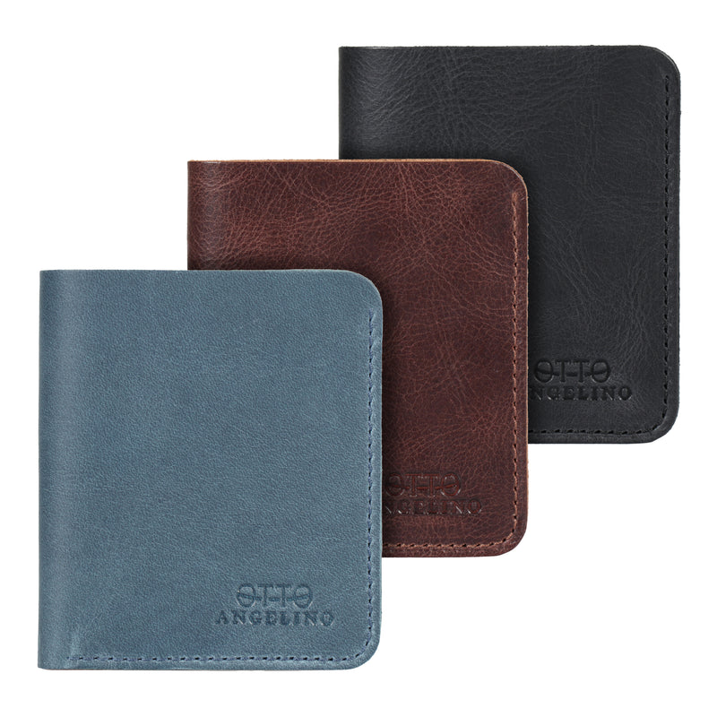 Otto Angelino Top Grain Leather Ultra Slim Bifold Card and Cash Wallet –  MegaGear Store
