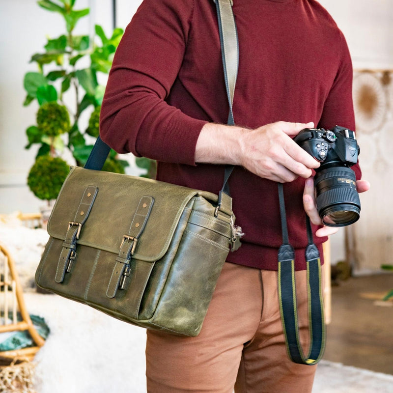 MegaGear Torres Genuine Leather Camera Messenger Bag for