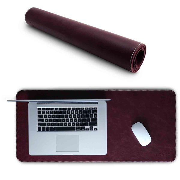 Londo Genuine Leather Extended Mouse Pad - Damson